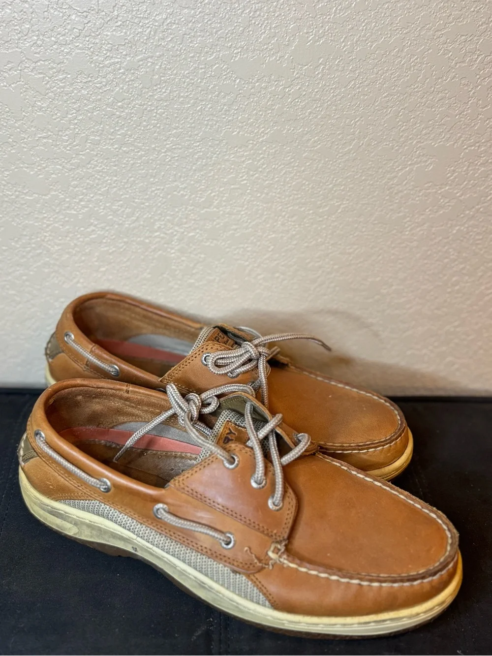 Sperry Tan Leather Lace-Up Boat Shoes
